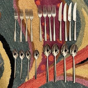 20 pc stainless steel flatware set fro williams Sonoma.